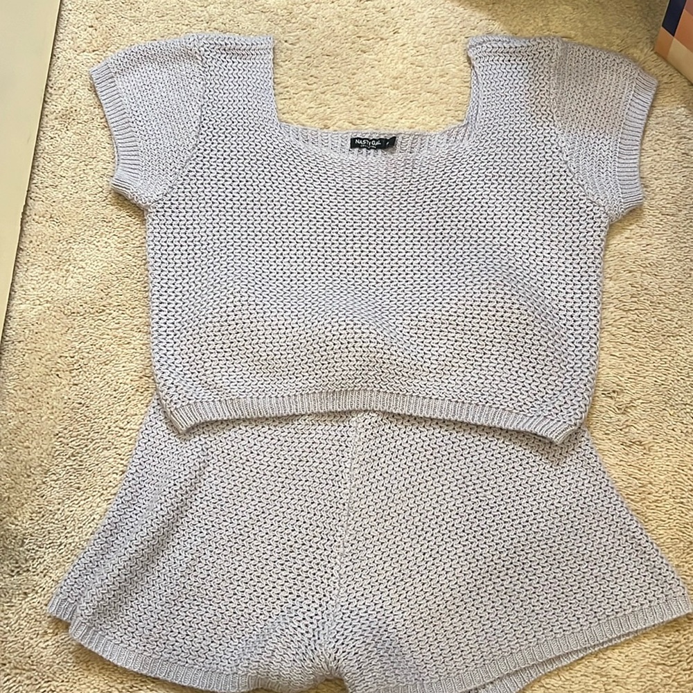 Nasty Gal - Purple/Periwinkle Knit Loungewear Set - Medium